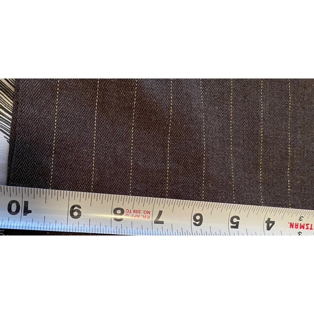 COPPER‎ KEY WIDE LEG TROUSER SIZE 14 BROWN PINSTRIPE GOLD THRED STRIPE - Picture 7 of 8